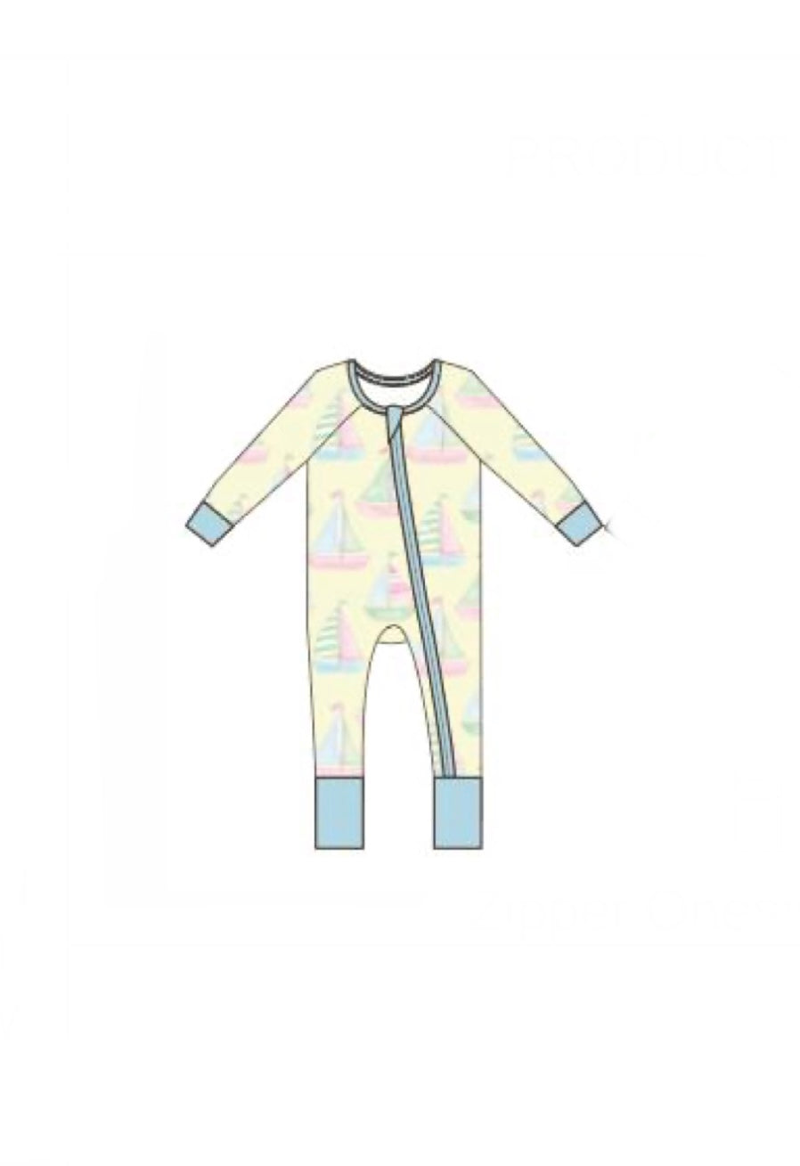 Sailboat Zipper Onesie