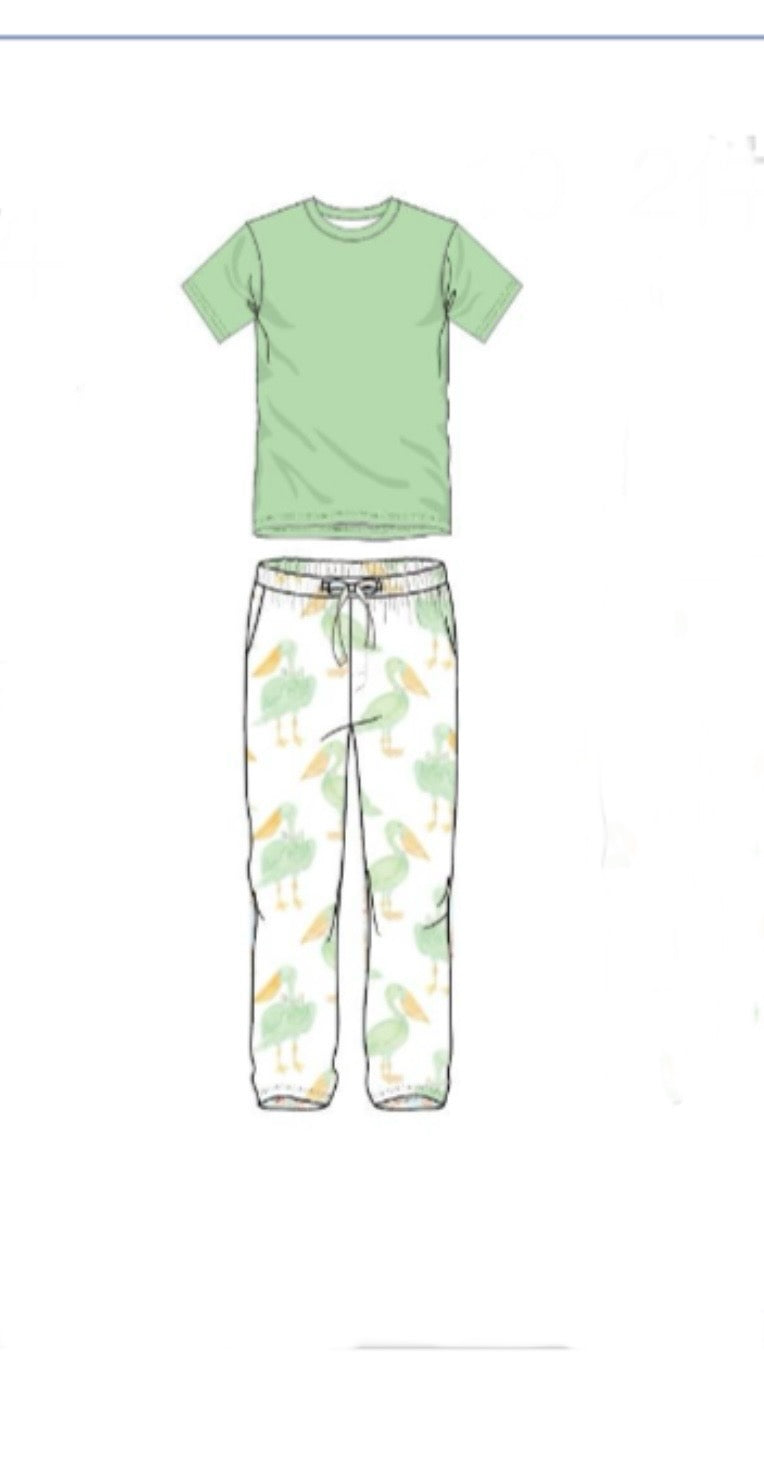 Mint Pelican Two Piece Pajama Teen Set