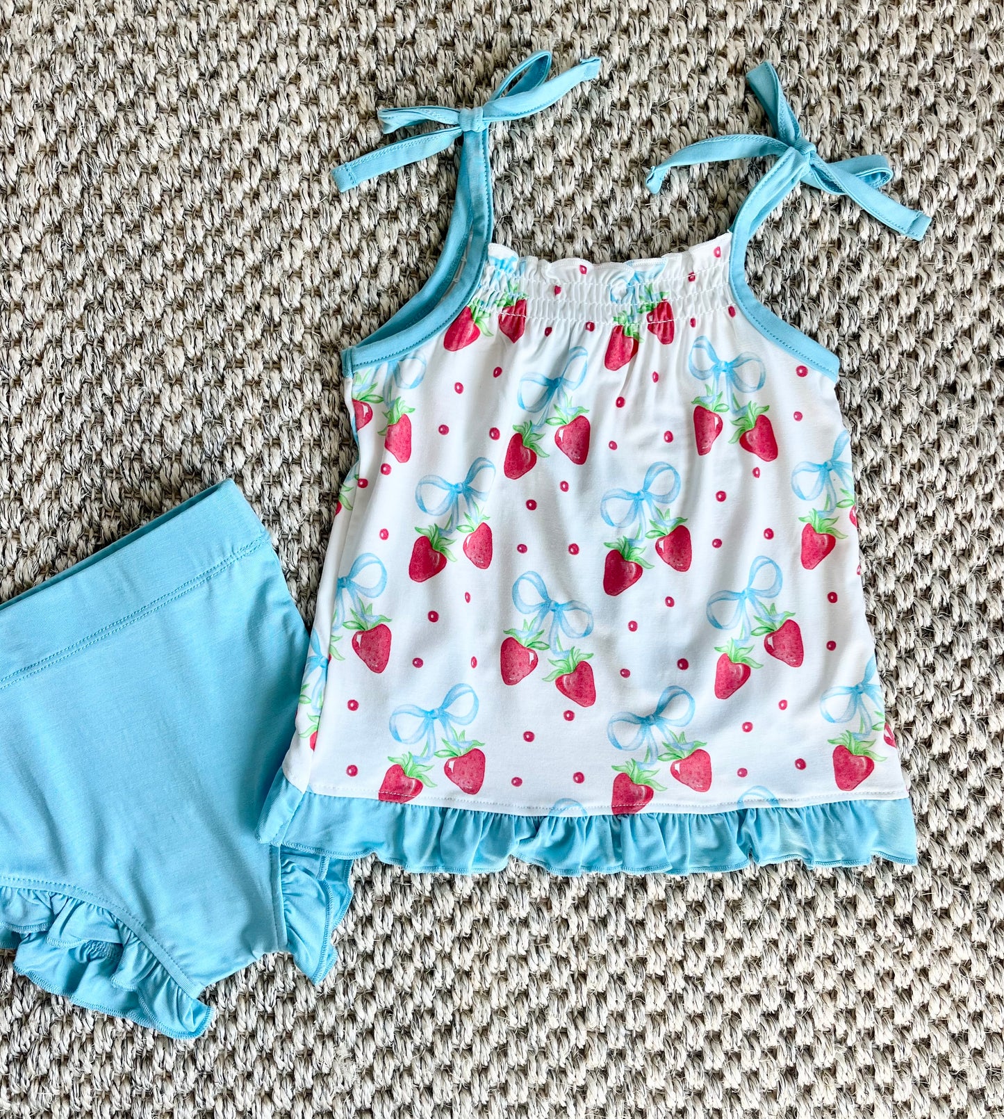 Strawberries and Bows Ruffled Swing Set