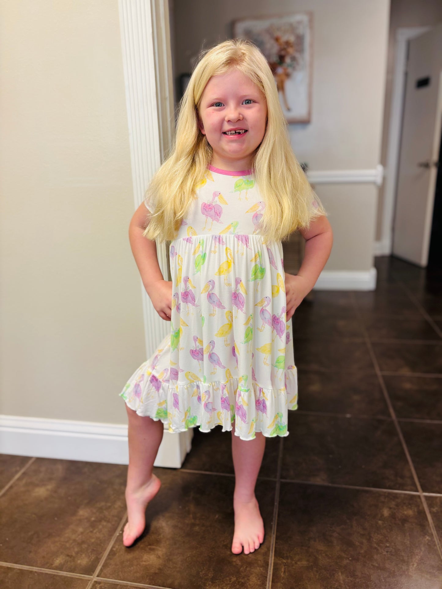 Mardi Gras Pelicans Twirl Dress