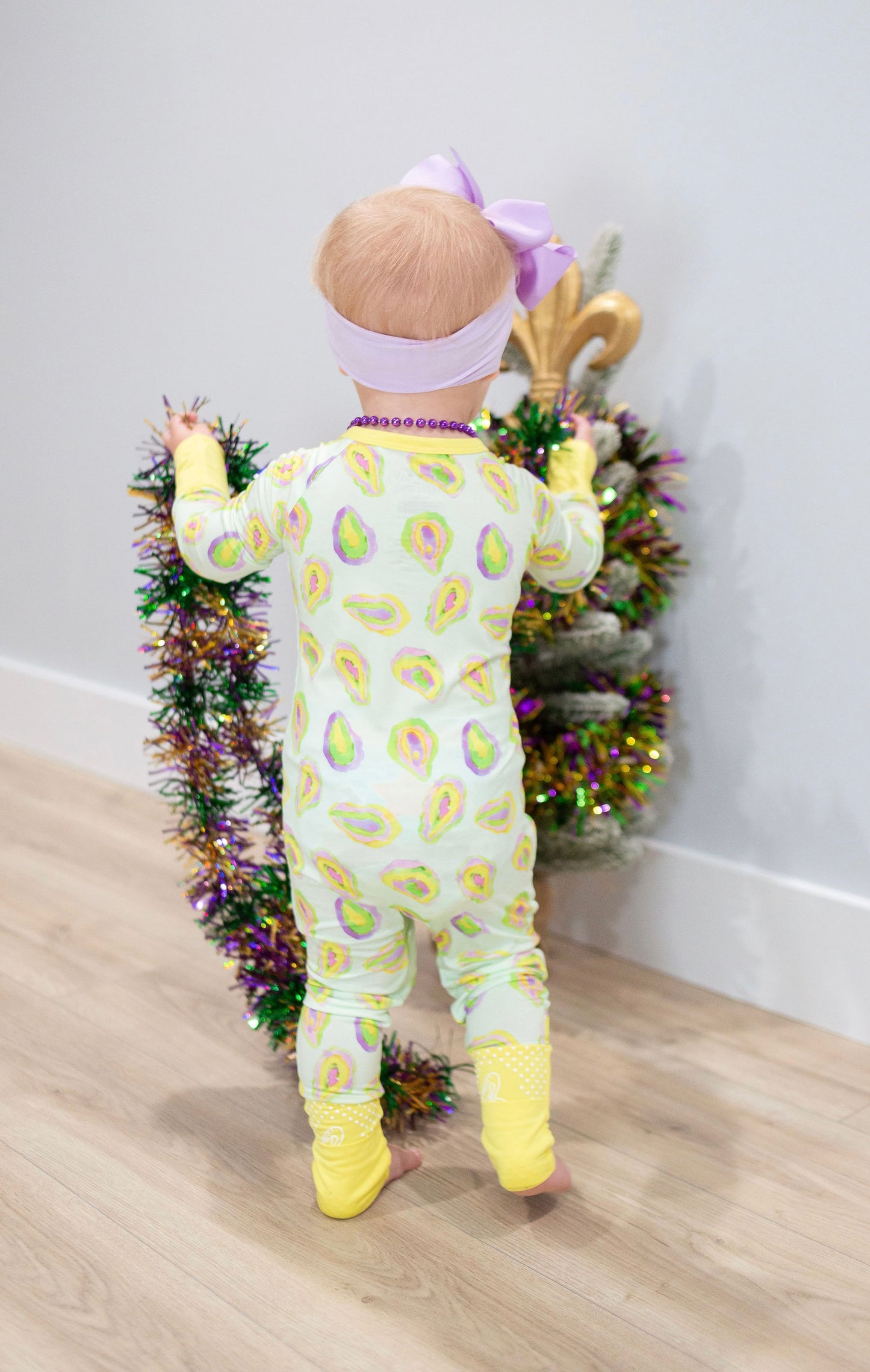 Mardi Gras Oyster Zipper Onesie