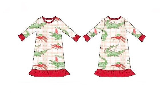 Gator/Crawfish Christmas Gown
