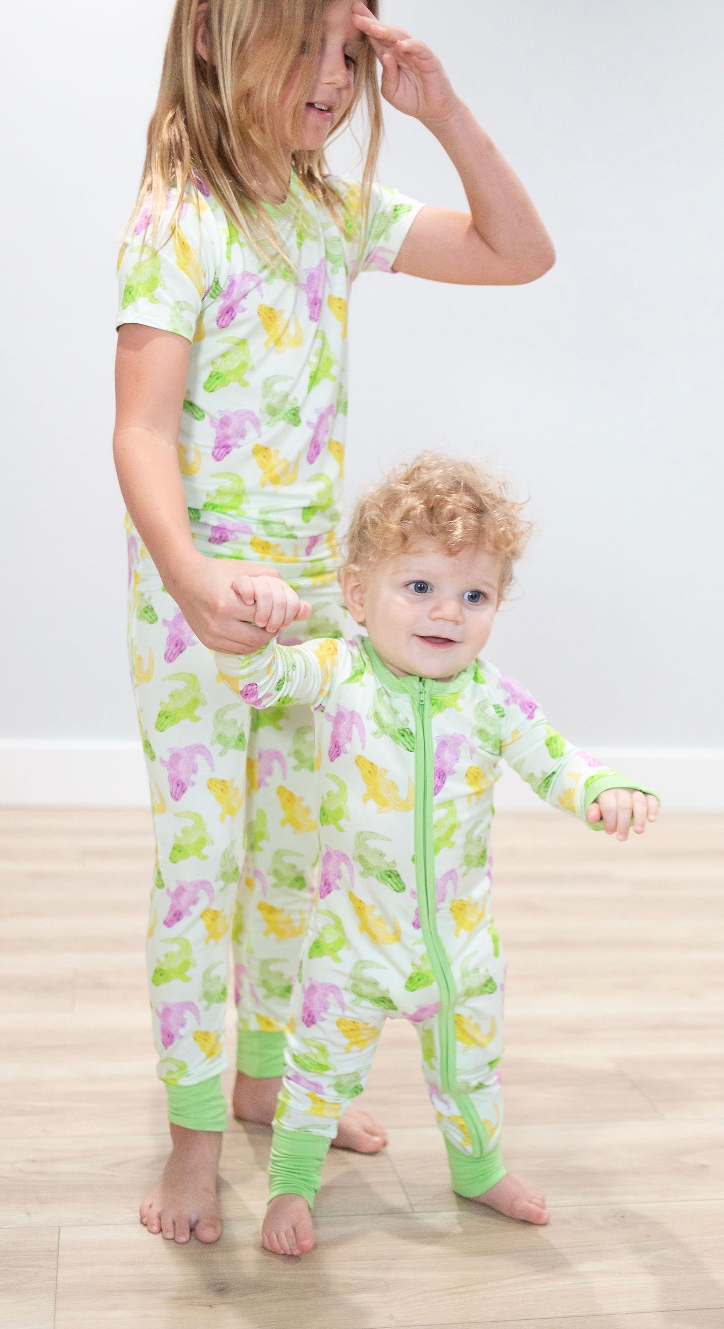 Mardi Gras Alligator Zipper Onesie