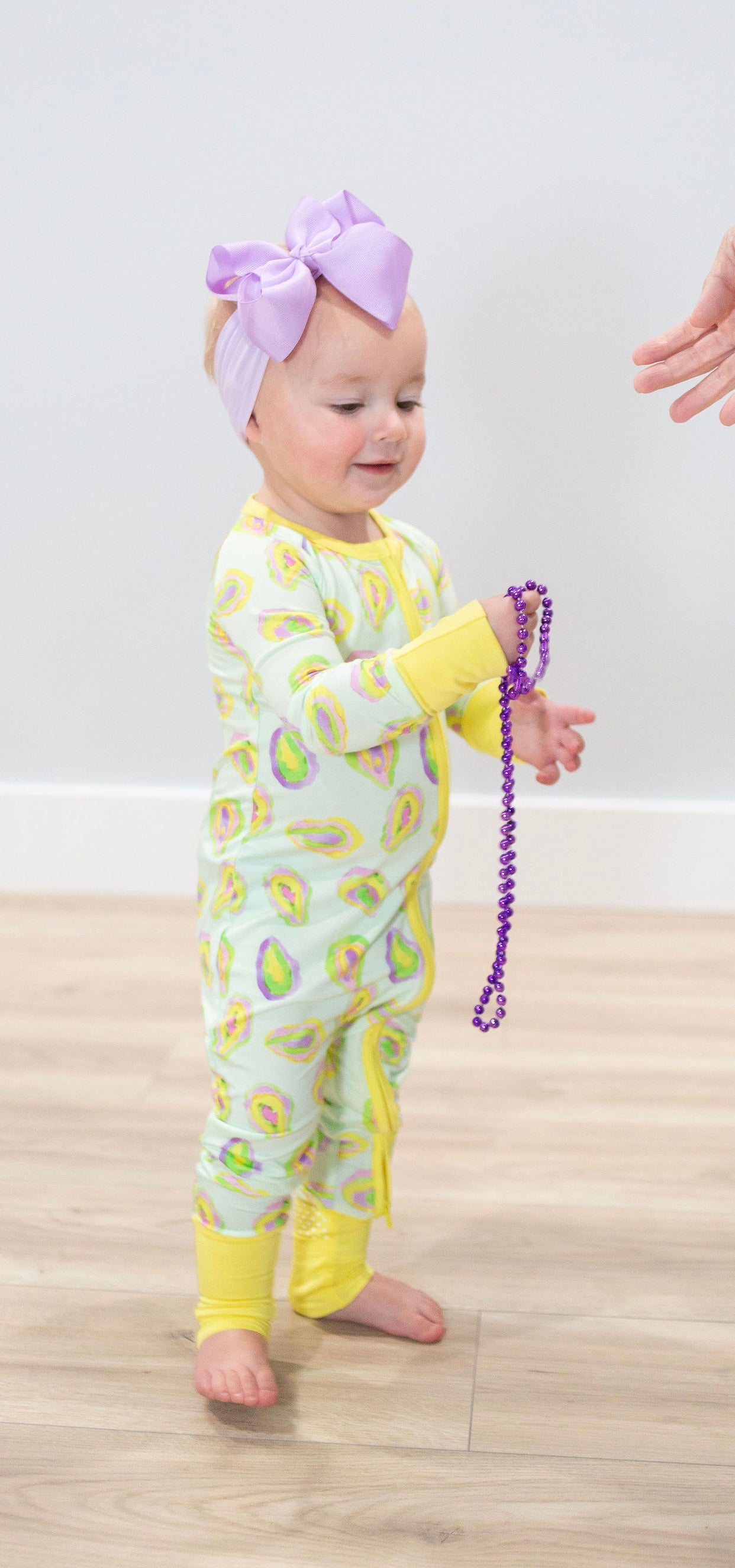 Mardi Gras Oyster Zipper Onesie