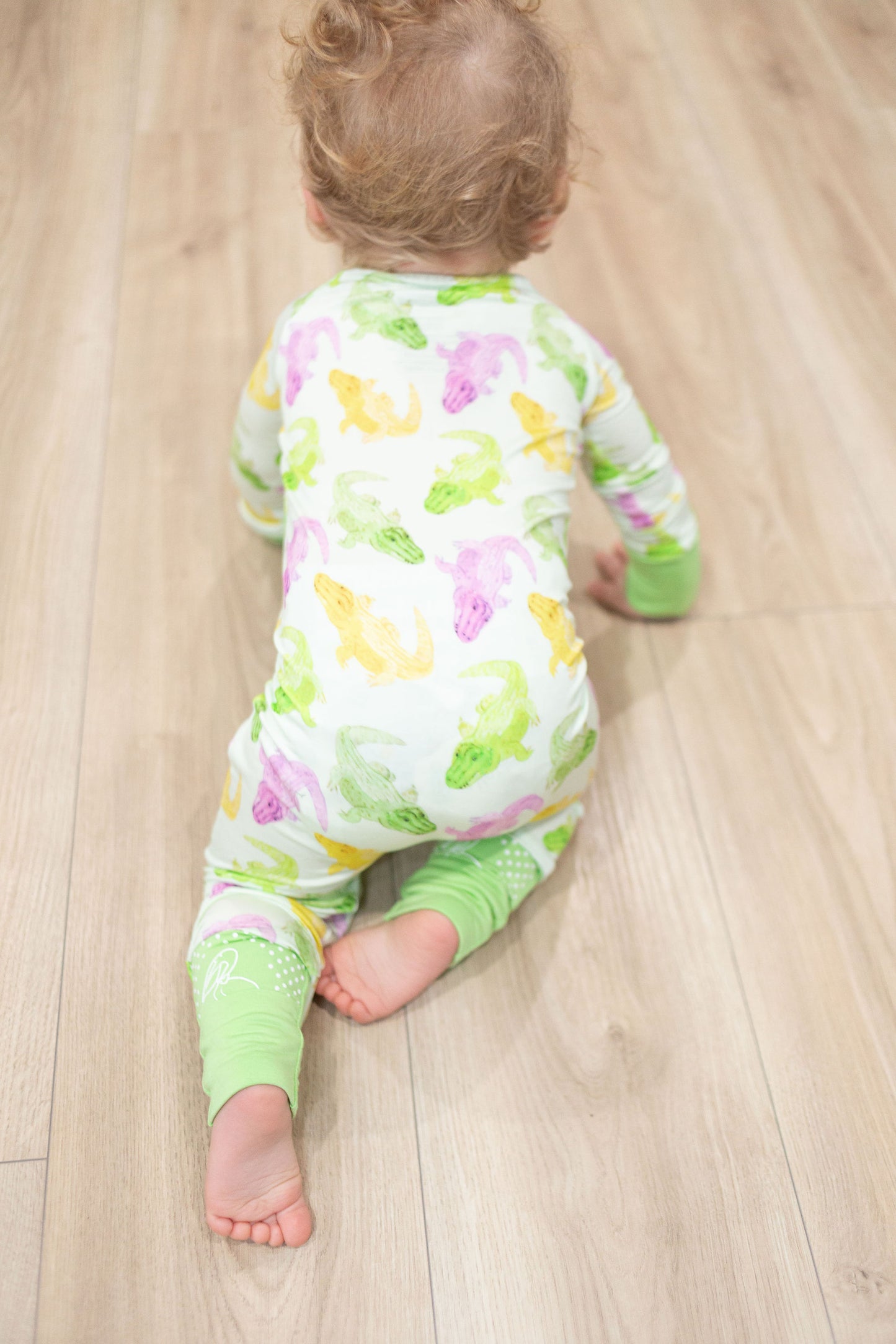 Mardi Gras Alligator Zipper Onesie