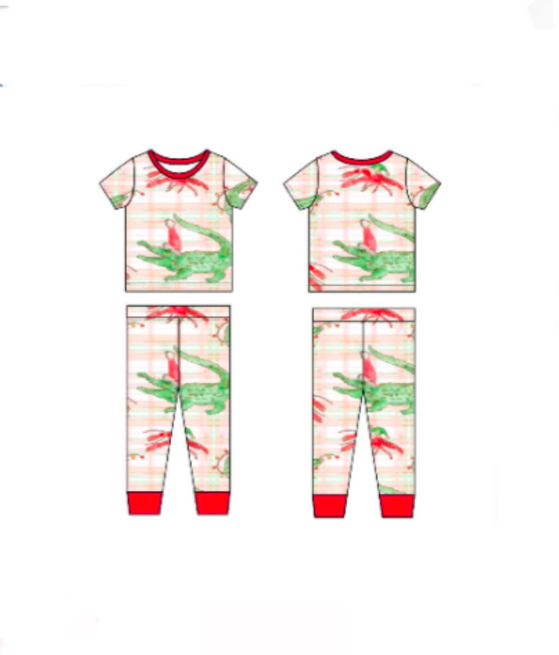 Gator/Crawfish Two Piece Pajama Pants Set