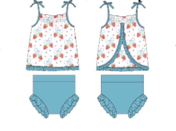 Strawberries and Bows Ruffled Swing Set