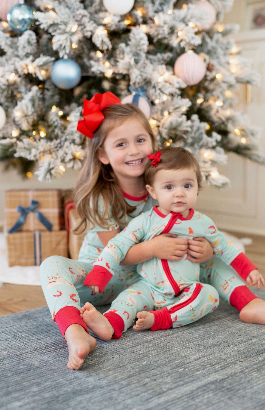 Shrimp Boat Christmas Zipper Onesie