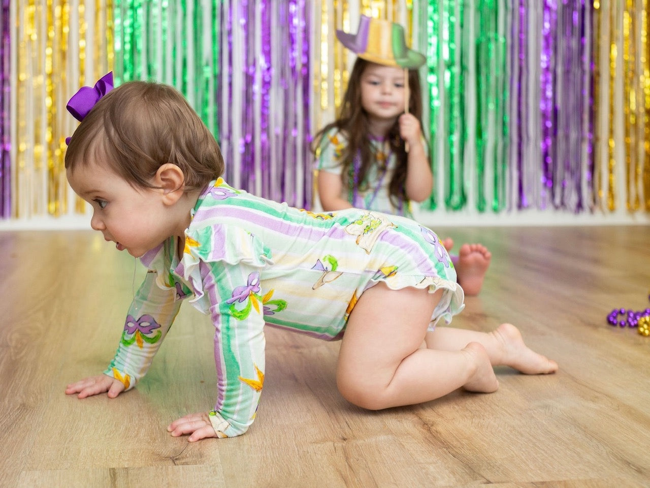 Mardi Gras Majorette Boots Long Sleeve Ruffle Bubble