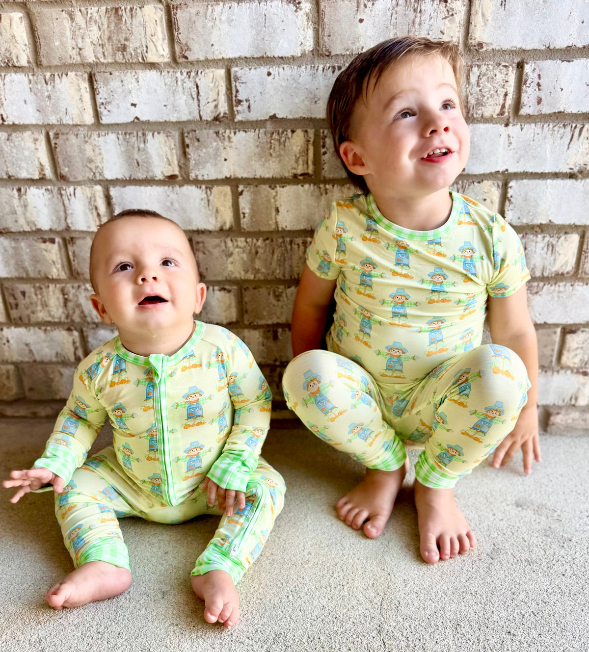 Green Scarecrow Two Piece Pajama set