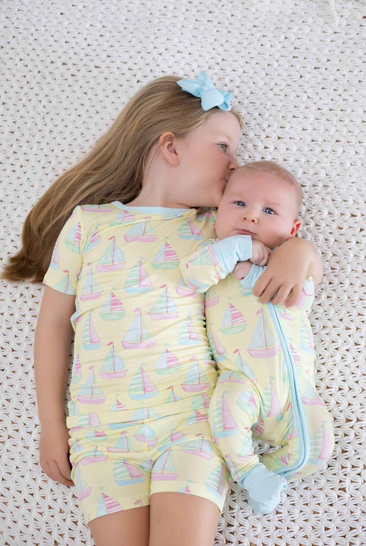 Sailboat Two Piece Pajama Short Set
