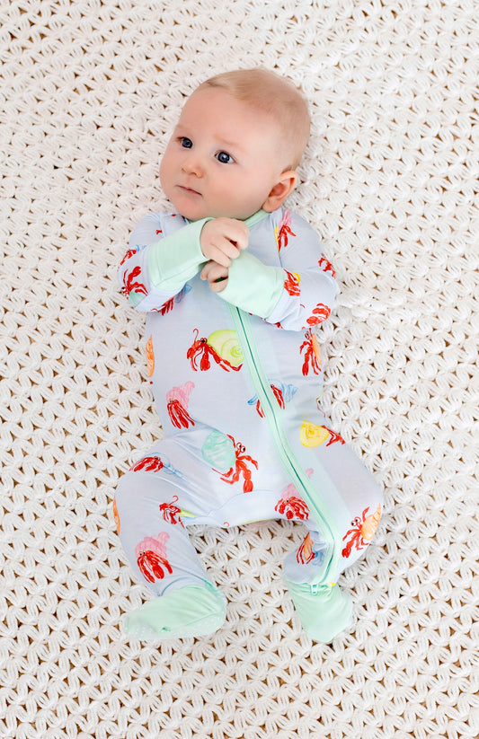 Hermit Crab Zipper Onesie