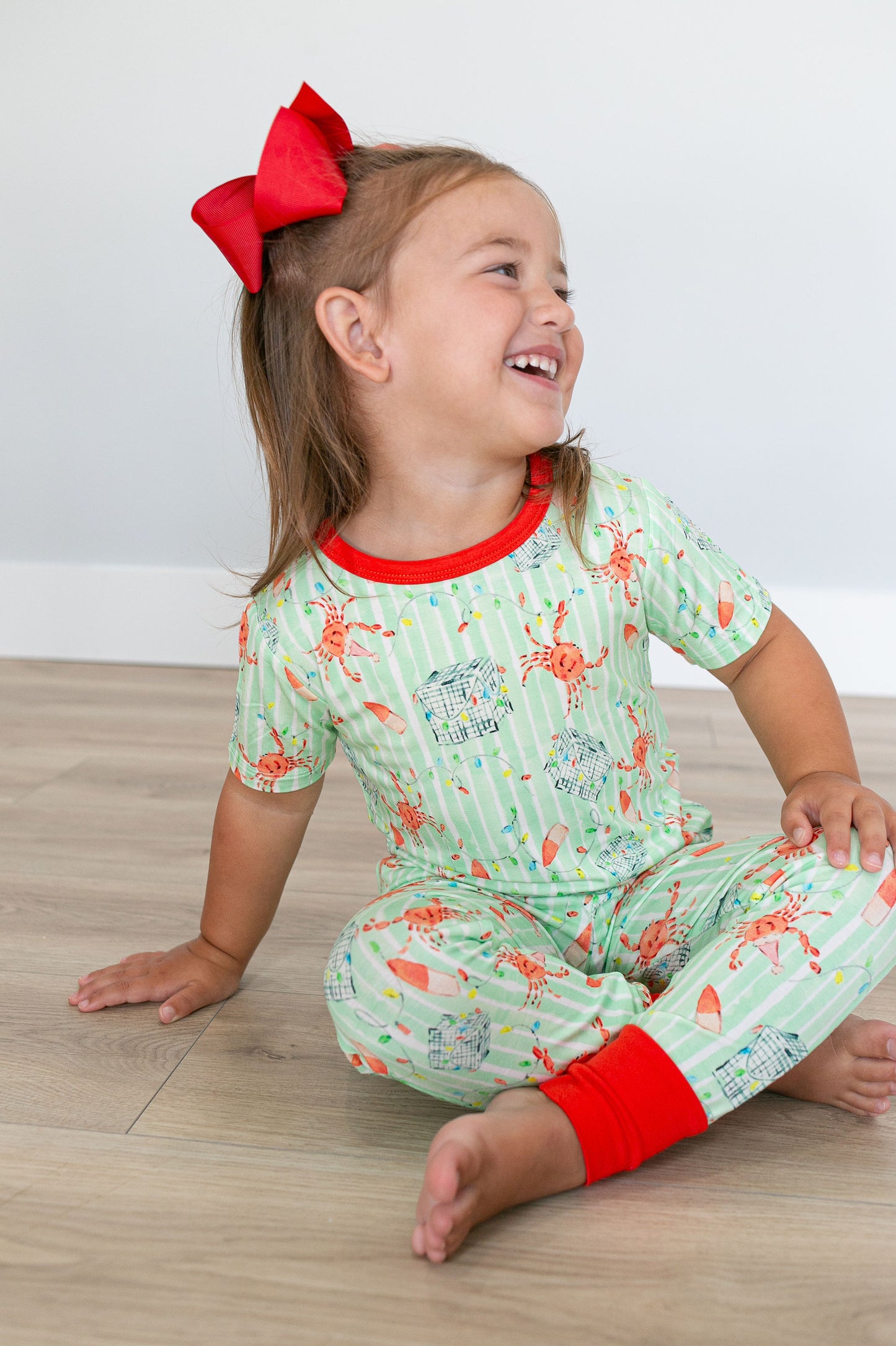 Crab Trap Christmas Two Piece Pajama Pants Set