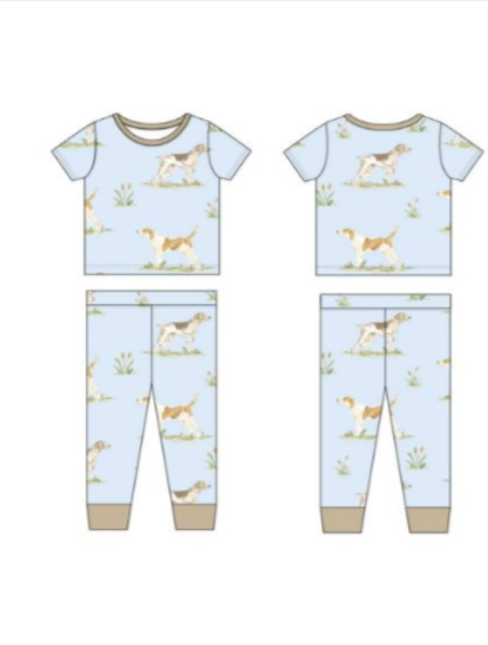 Hunting Dogs Two Piece Pajama Pants Set