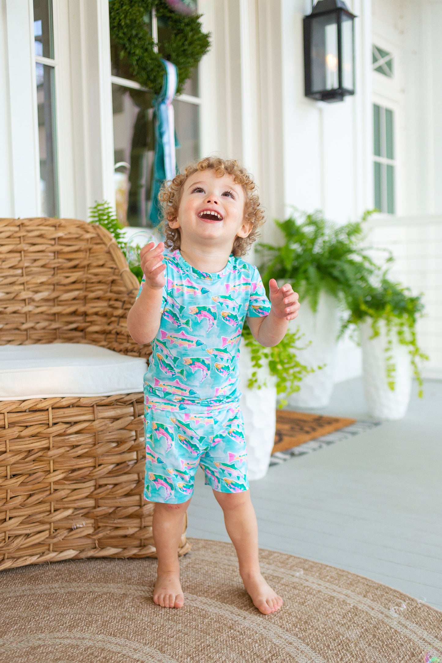 Fish Two Piece Pajama Short Set