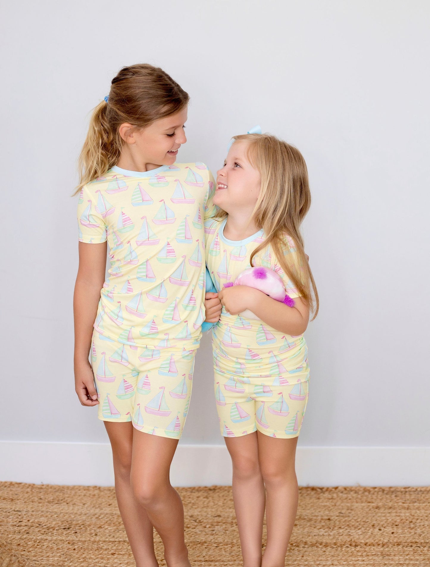 Sailboat Two Piece Pajama Short Set