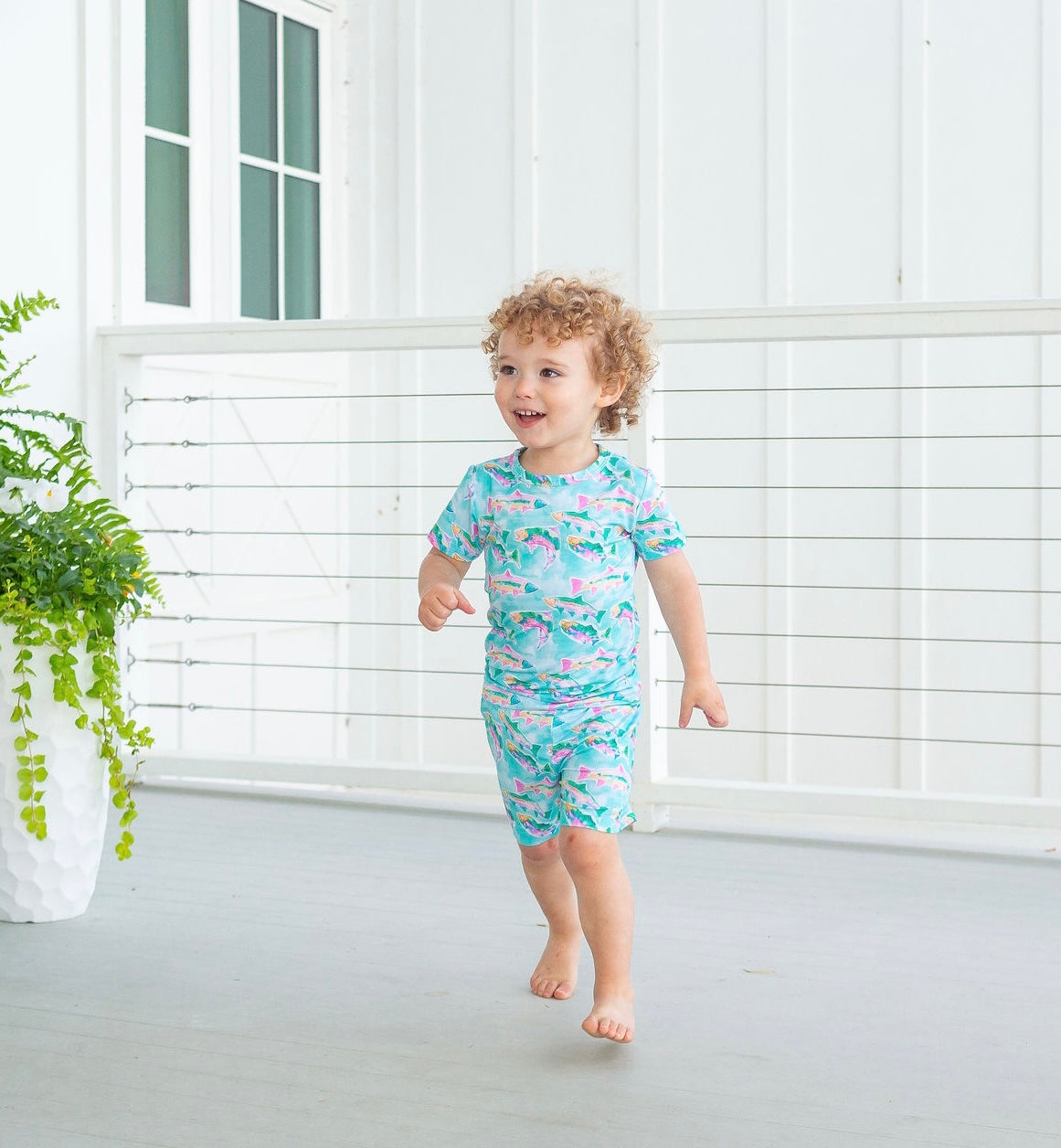 Fish Two Piece Pajama Short Set