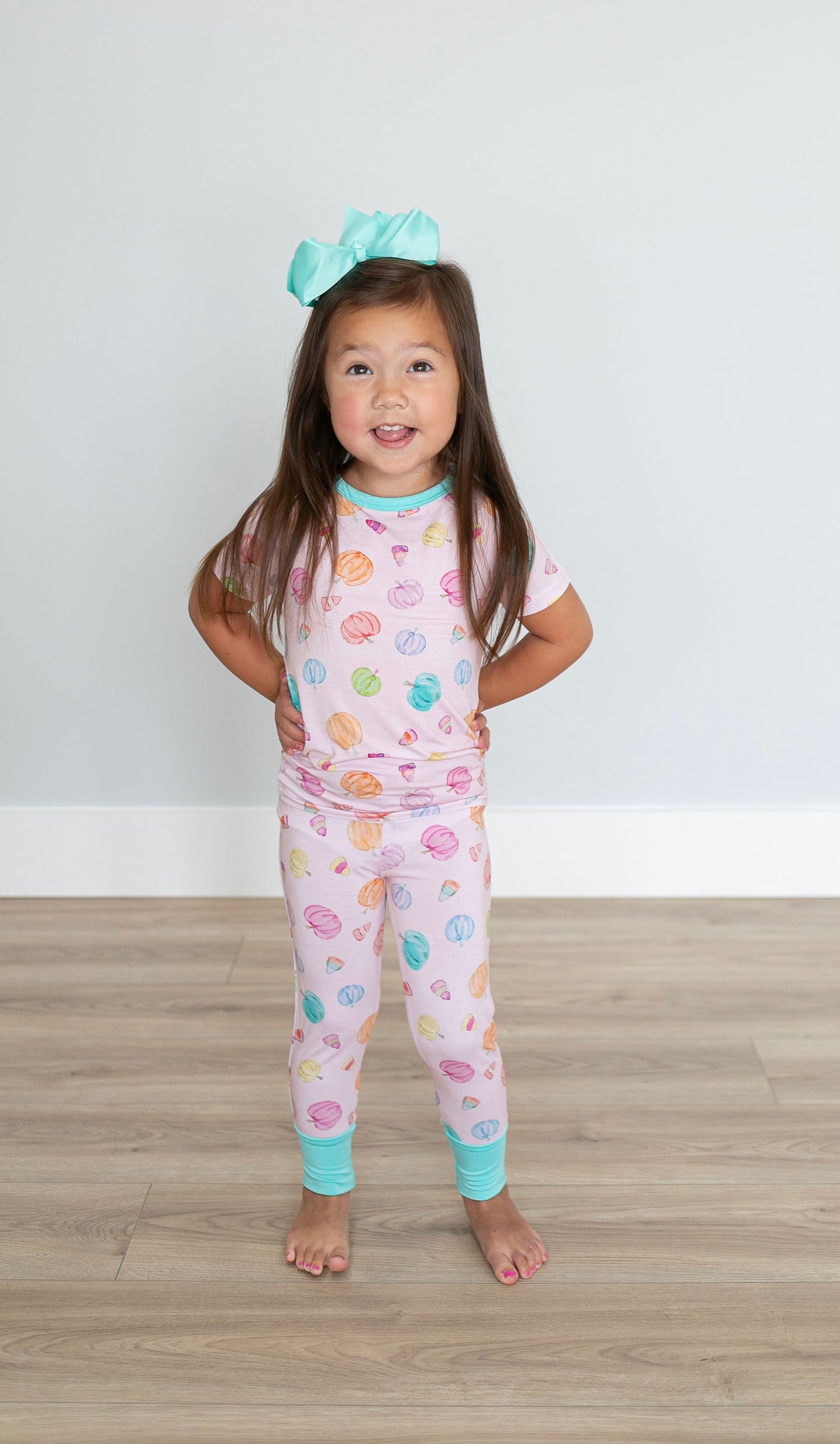 Pink Pumpkin Two Piece Pajama Set