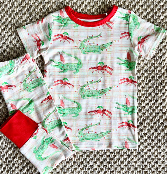 Gator/Crawfish Two Piece Pajama Pants Set