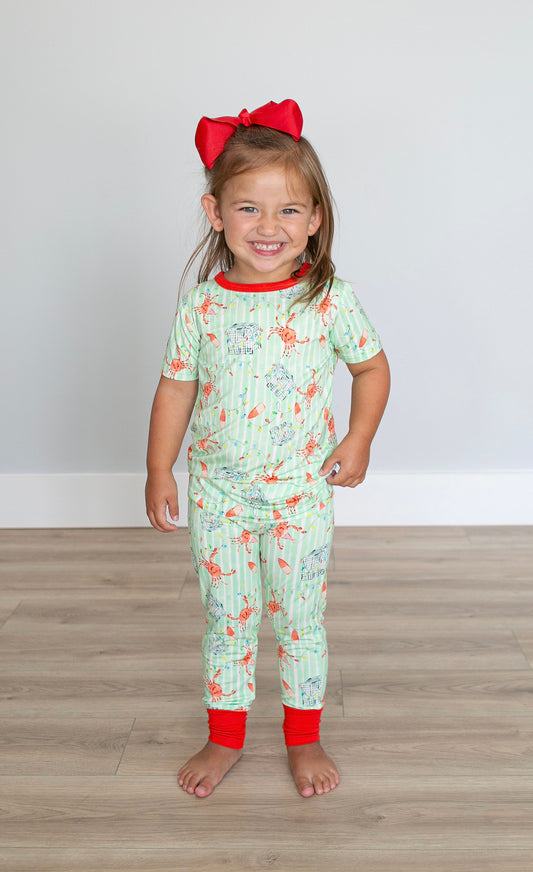 Crab Trap Christmas Two Piece Pajama Pants Set