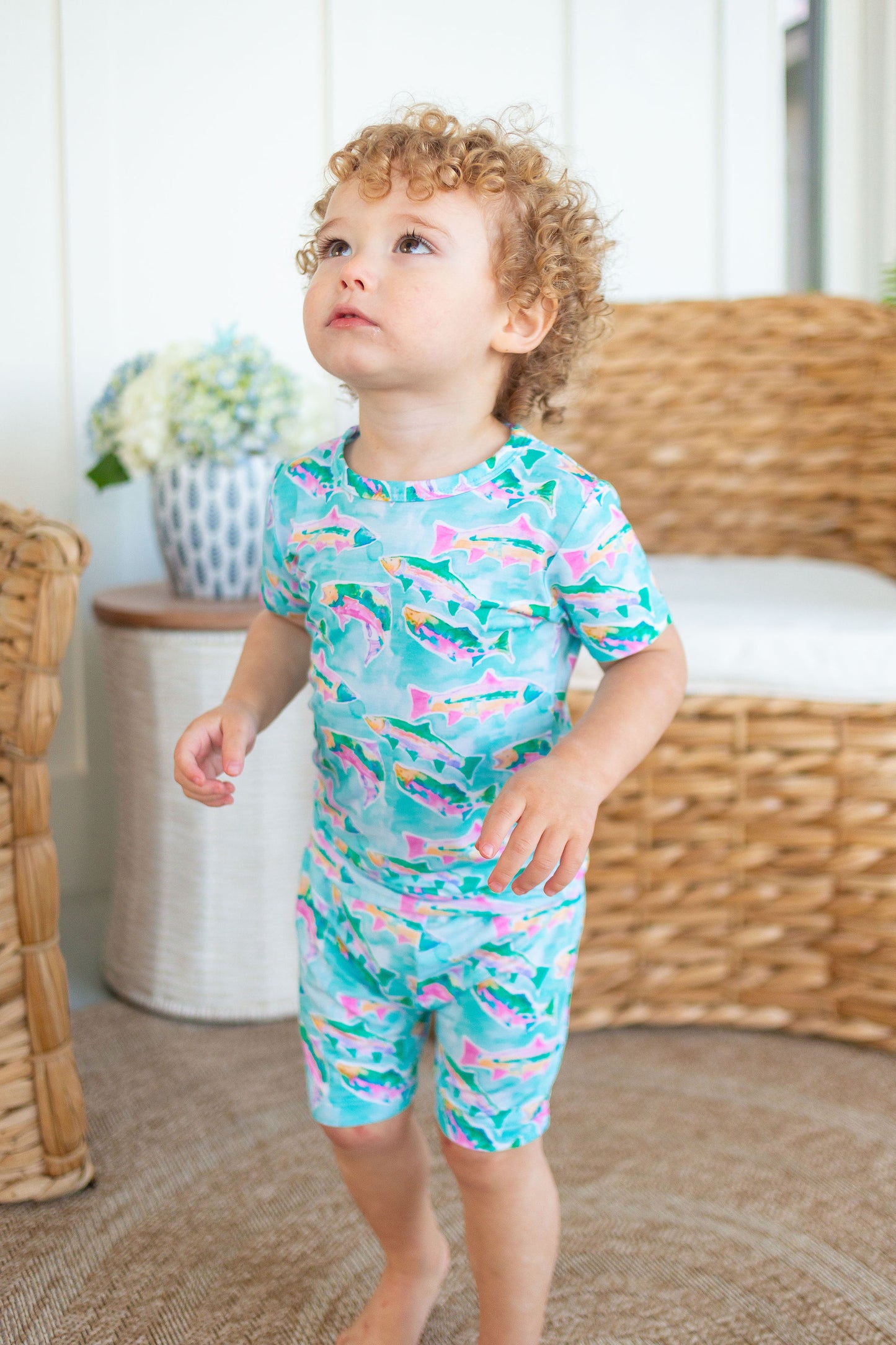 Fish Two Piece Pajama Short Set