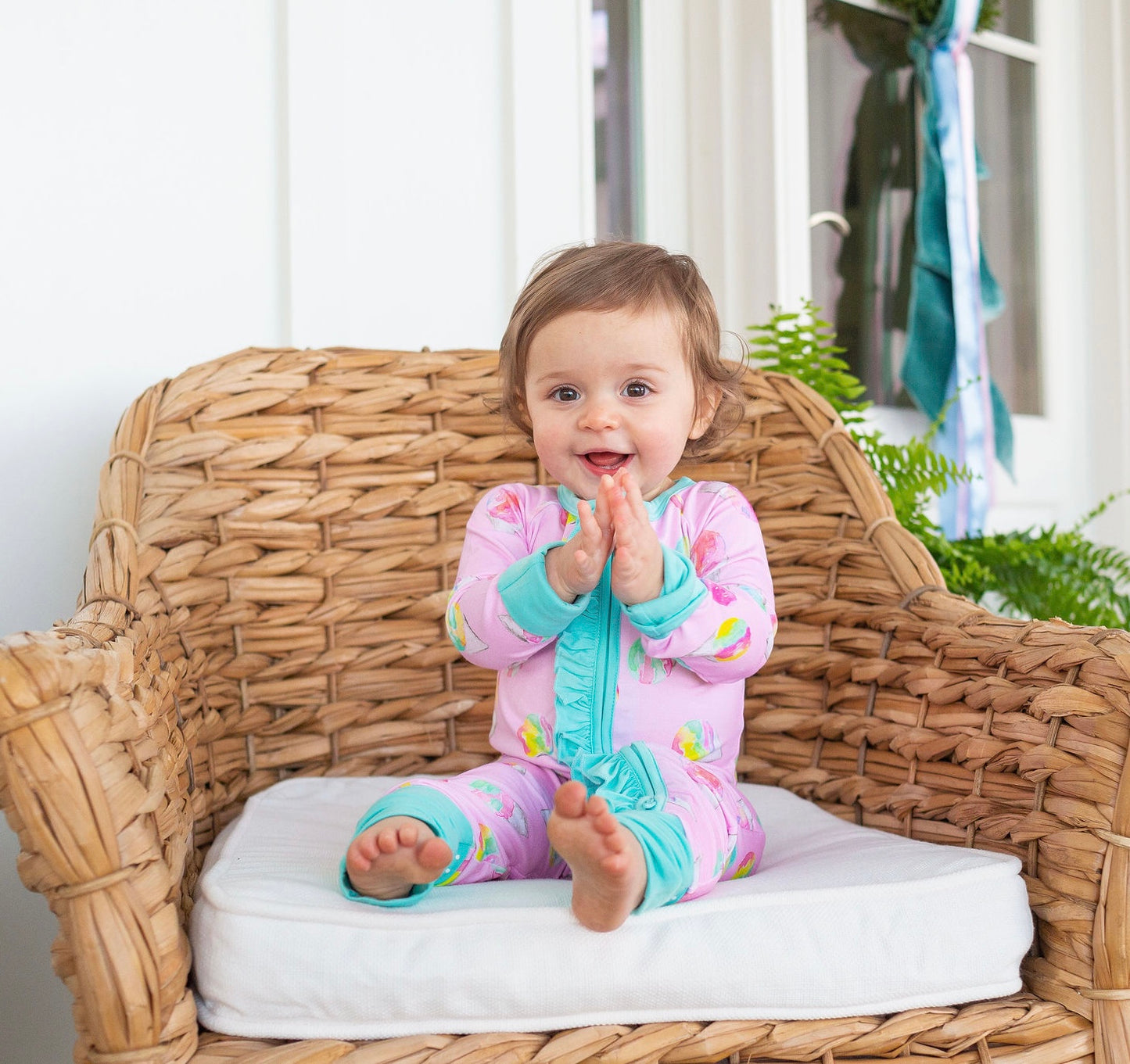 Pink Snowcones Zipper Onesie W/Ruffle