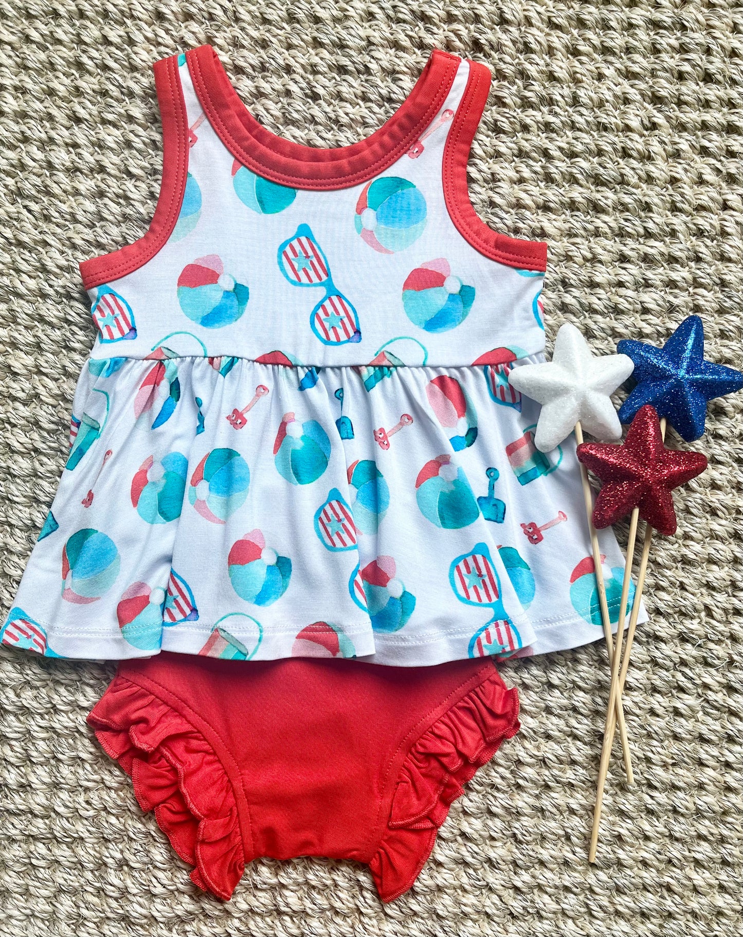 Patriotic Beach Toys Peplum Set