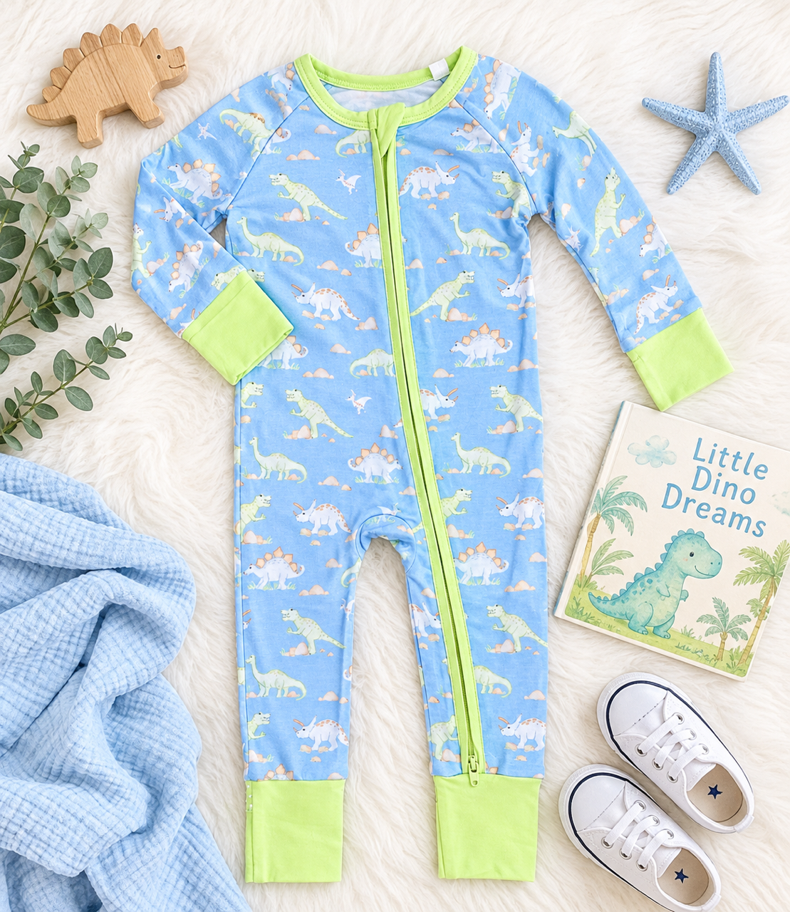 Dino Zipper Onesie