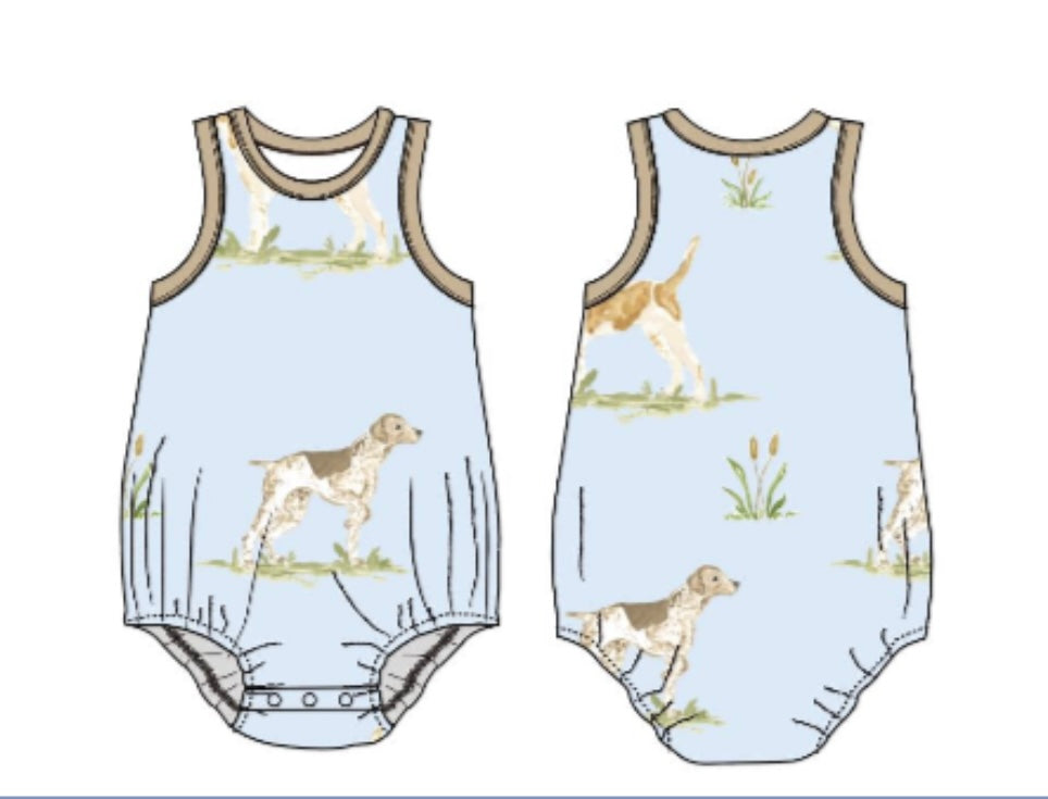 Hunting Dogs Bubble Romper