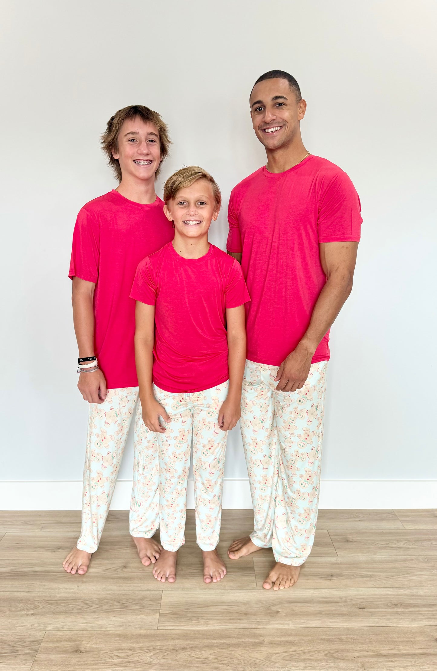 Blue Gingerbread Men's Two Piece Pajama Set