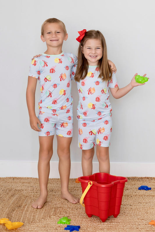 Hermit Crab Two Piece Pajama Short Set