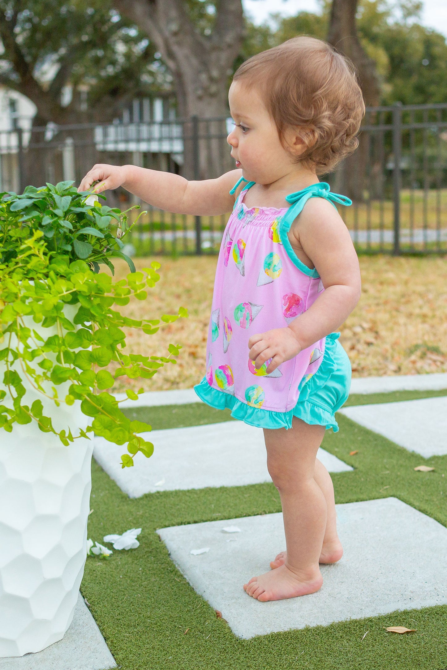 Pink Snowcones Ruffle Swing Set