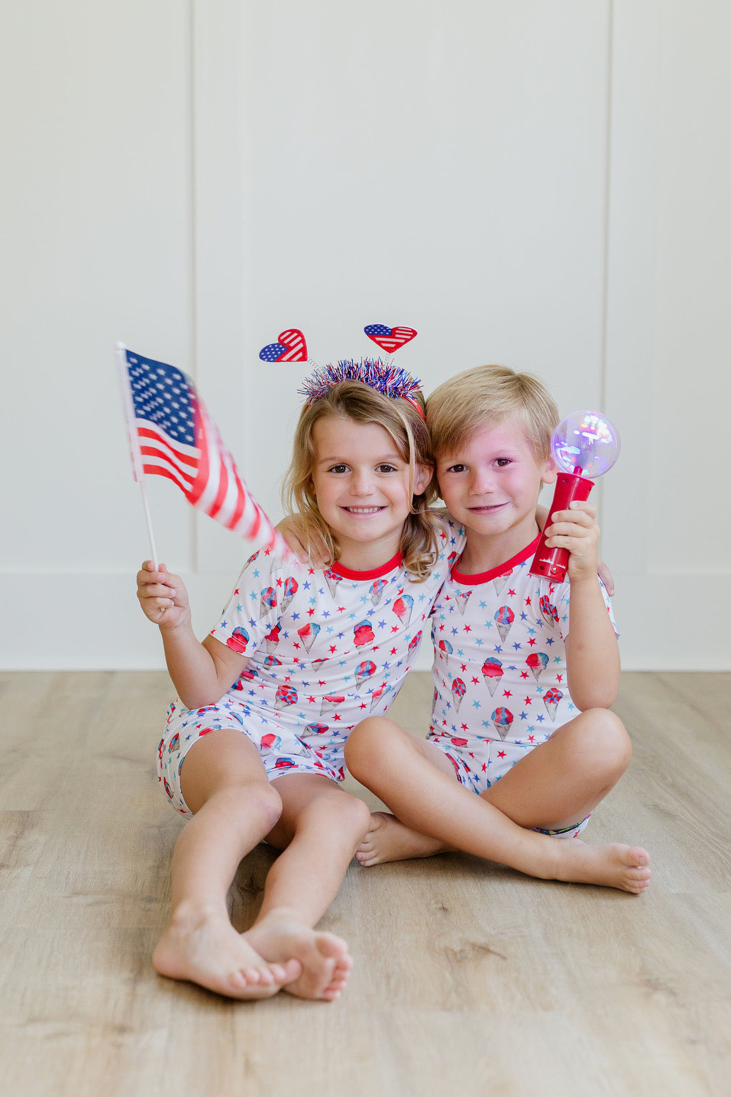 Red, White and Blue Snowcones Two Piece PJ Short Set