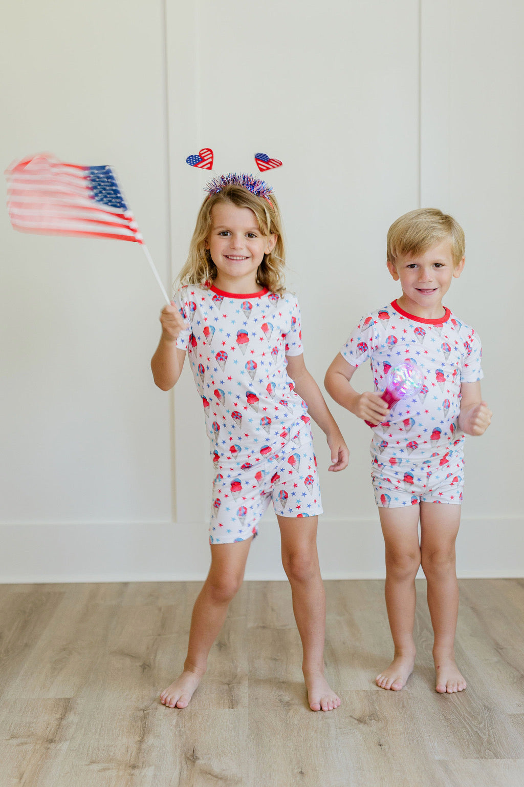 Red, White and Blue Snowcones Two Piece PJ Short Set