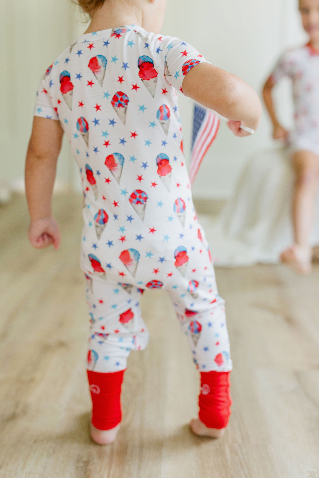 Red, White and Blue Snowcones Zipper Onesie