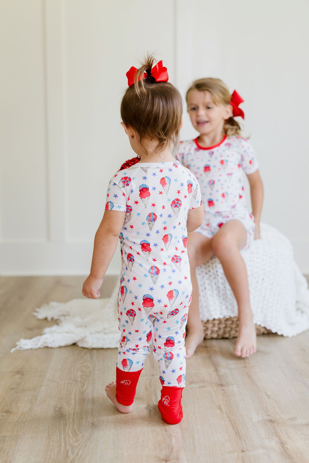 Red, White and Blue Snowcones Zipper Onesie