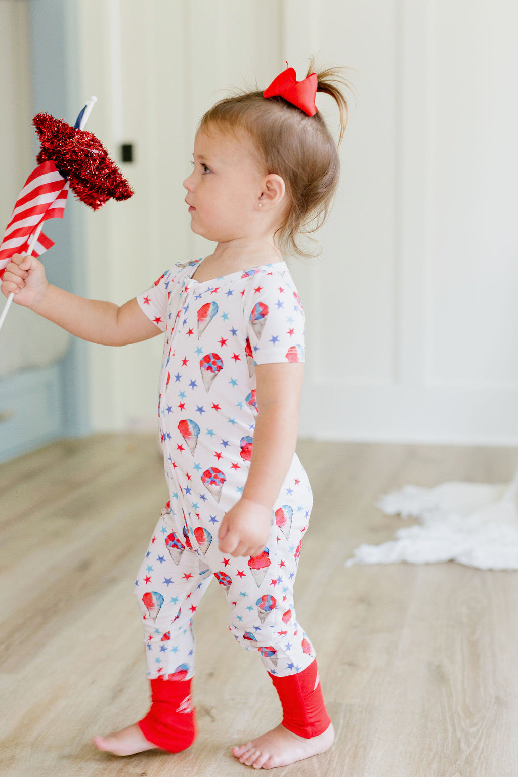 Red, White and Blue Snowcones Zipper Onesie