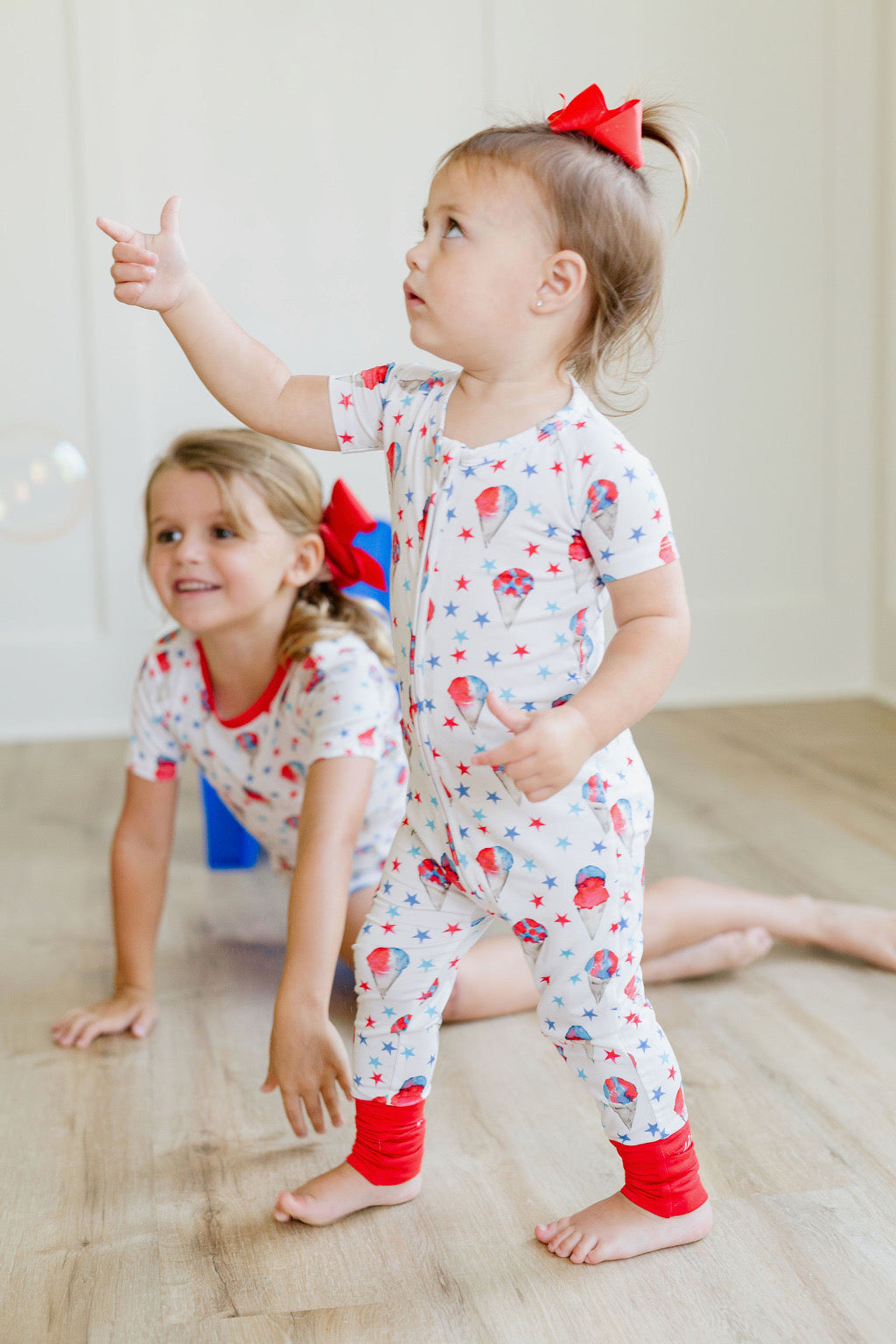 Red, White and Blue Snowcones Zipper Onesie