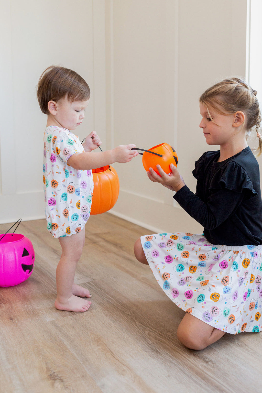 Jack-o-lantern Bucket Bubble Romper