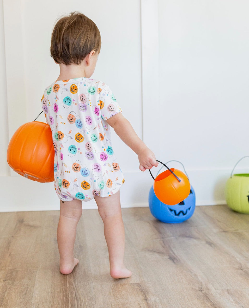 Jack-o-lantern Bucket Bubble Romper