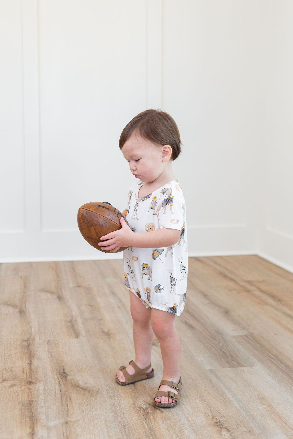 Black & Gold Puppy Football T-shirt Bubble