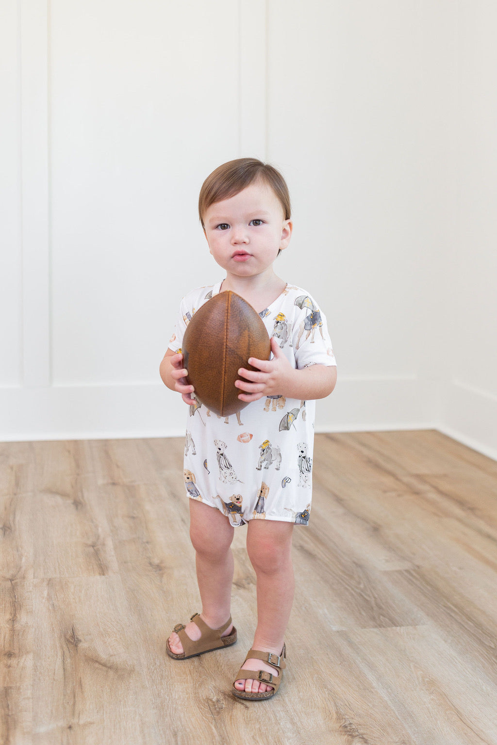 Black & Gold Puppy Football T-shirt Bubble