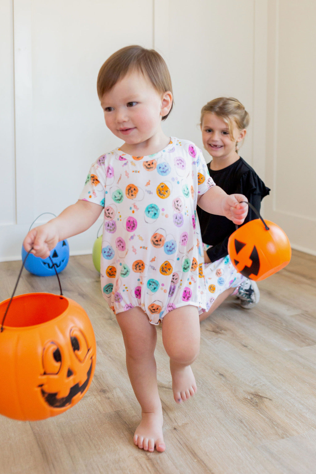 Jack-o-lantern Bucket Bubble Romper