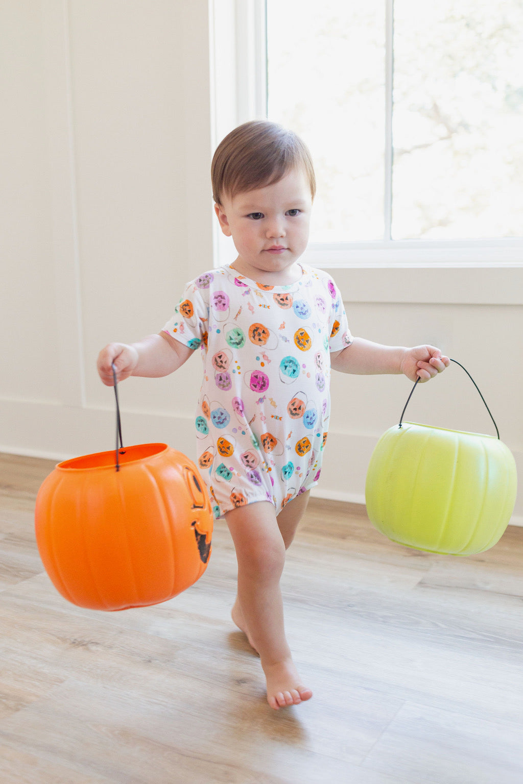 Jack-o-lantern Bucket Bubble Romper