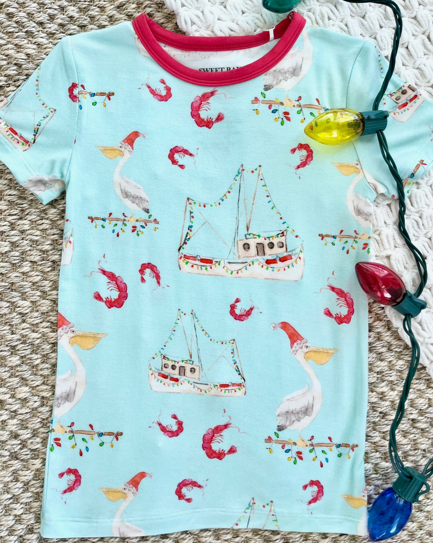 Shrimp Boat Christmas Two Piece Pajama Pants Set