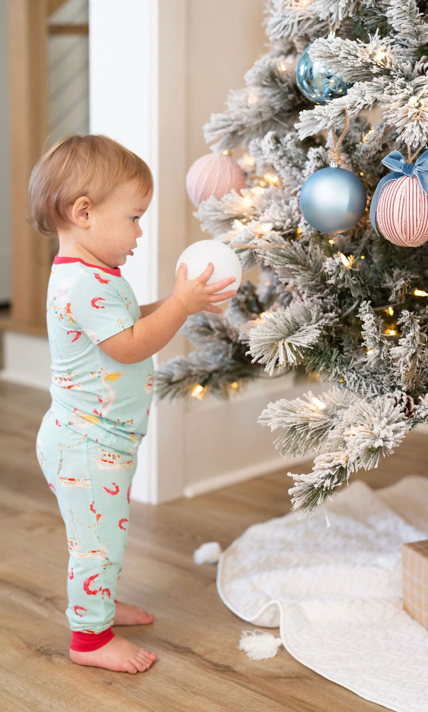 Shrimp Boat Christmas Two Piece Pajama Pants Set