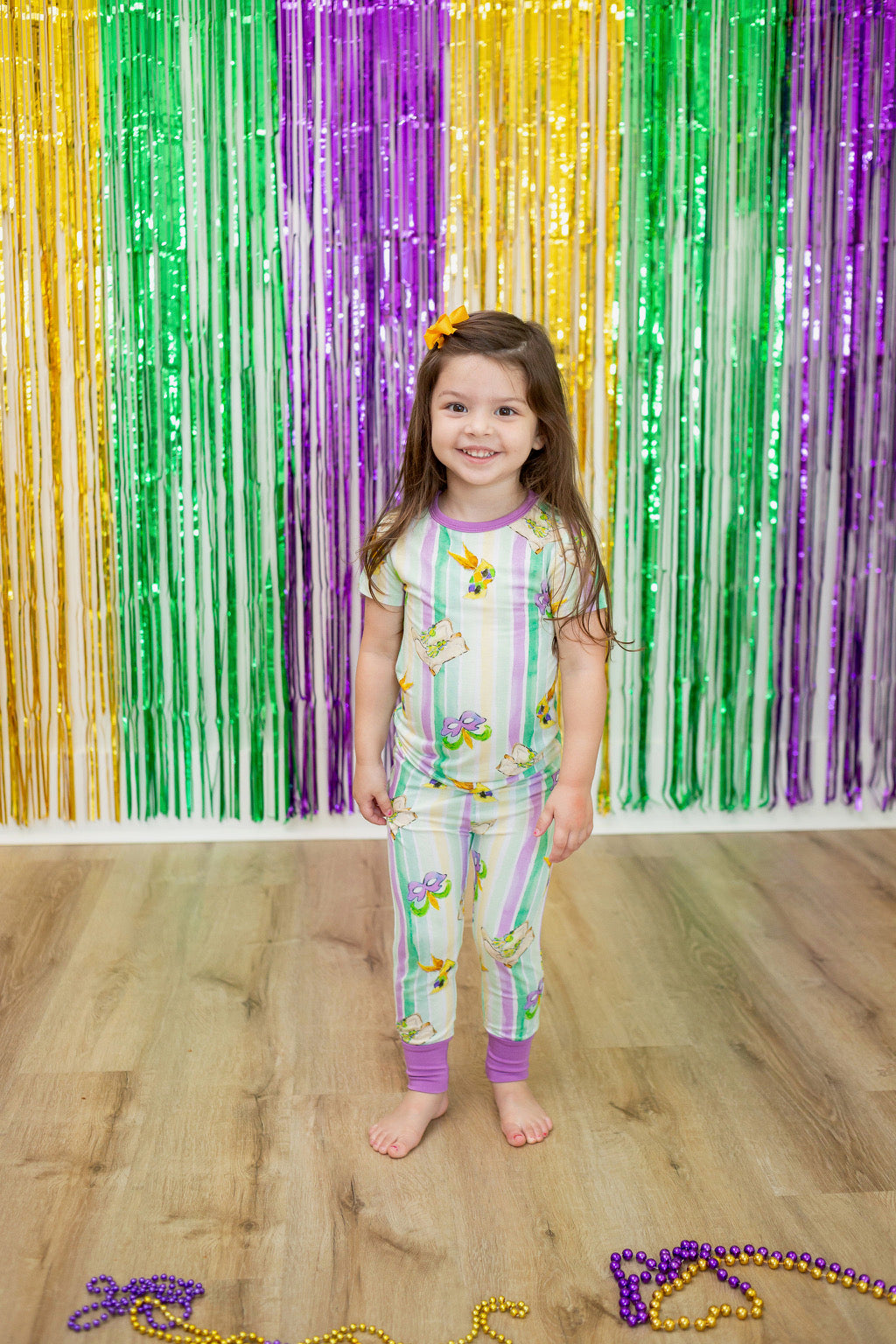 Mardi Gras Majorette Boots Two Piece Pajama Set