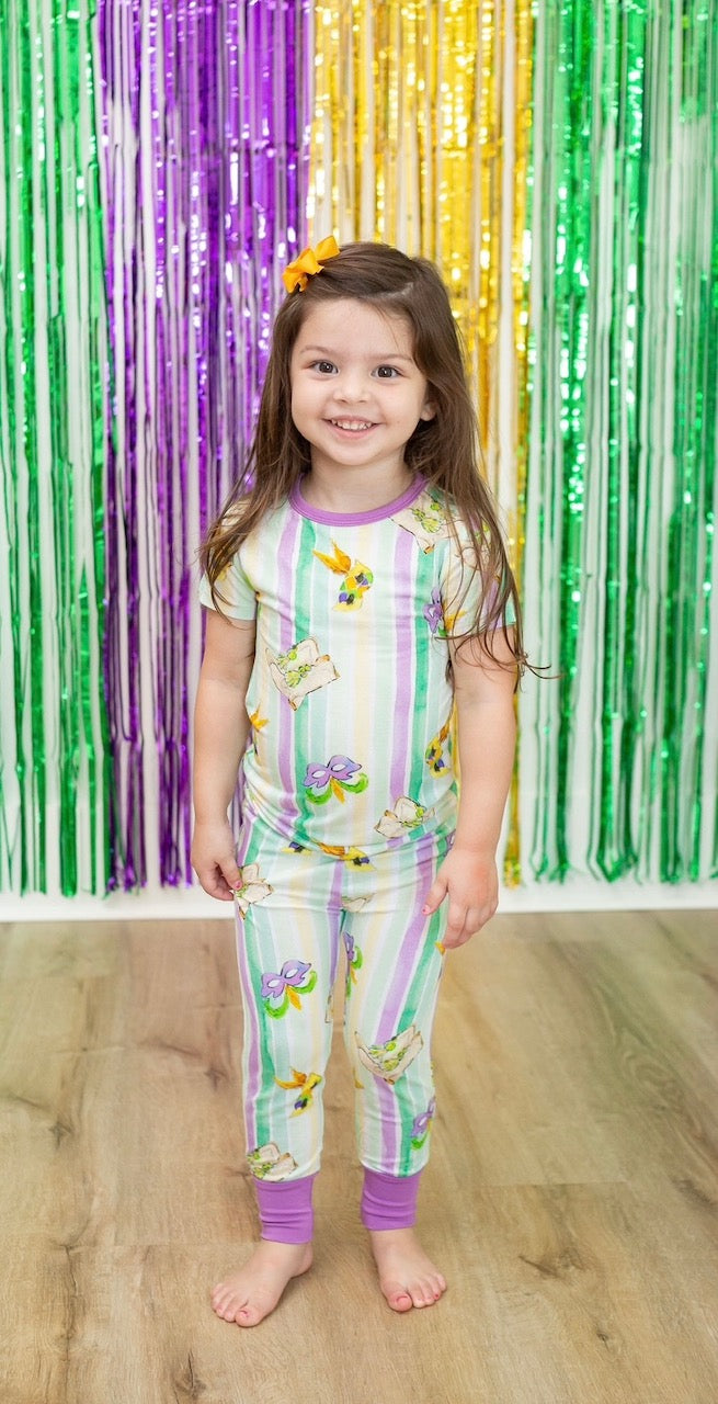 Mardi Gras Majorette Boots Two Piece Pajama Set