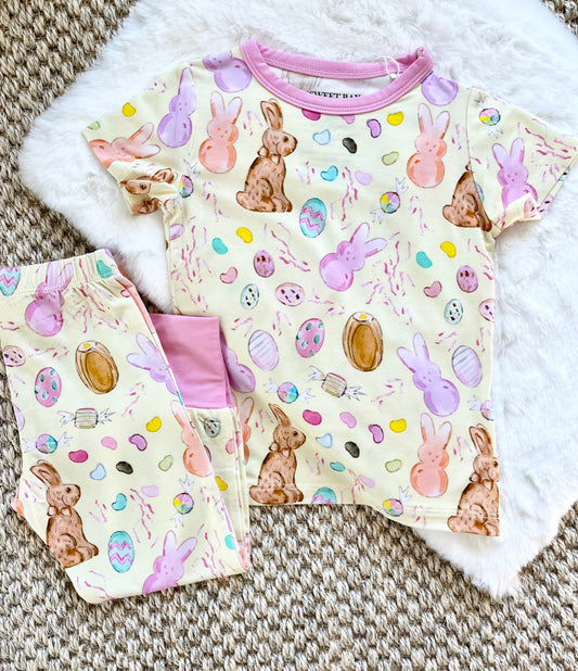 Easter Candy Yellow/Pink Pajama Pants Set