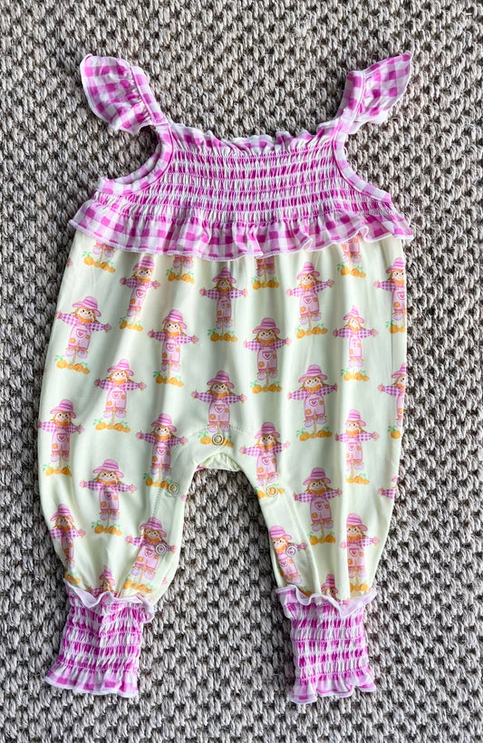 Scarecrow Smocked Flutter Romper